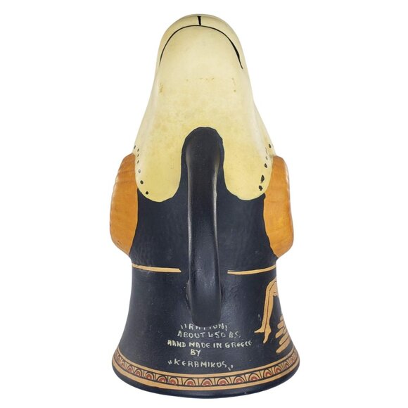 Rare Vintage Rams Head Cup Rhyton Hand Painted Keramikos Greece - Picture 3 of 11